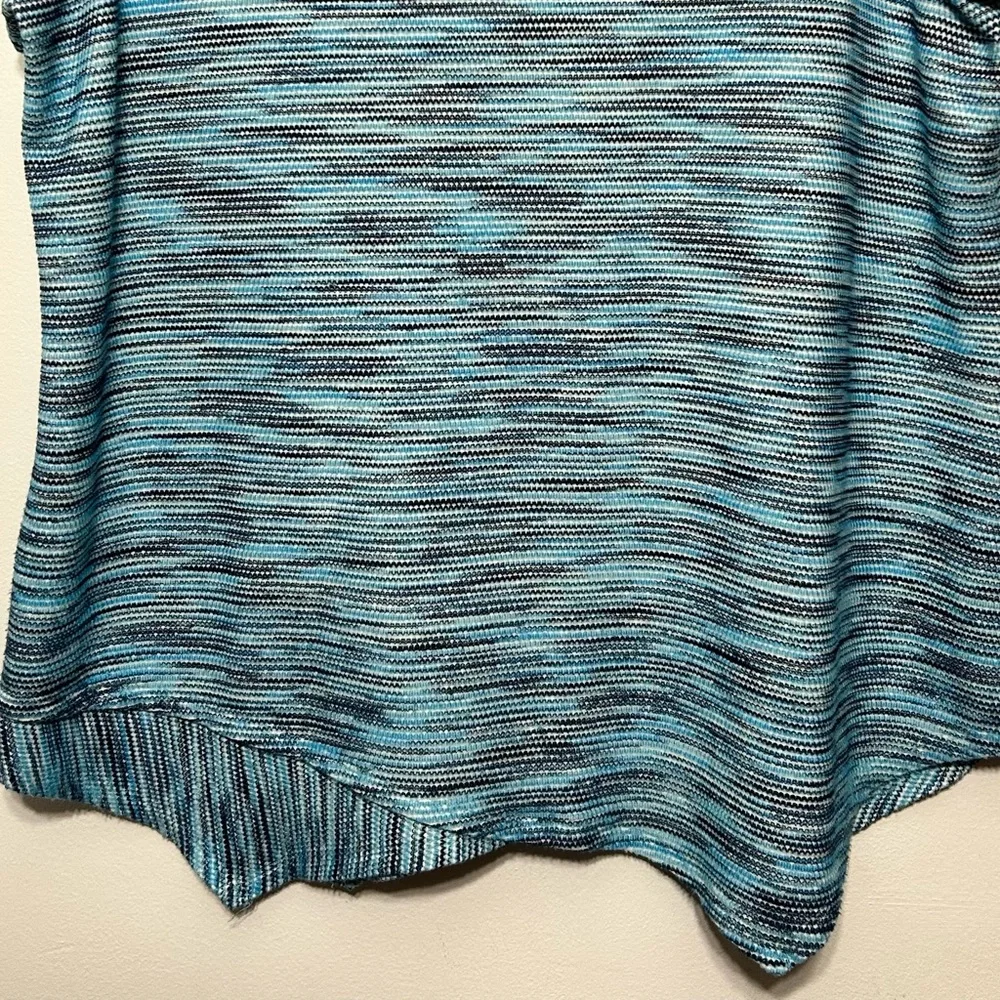 Chicos Space Dye Texture Knit Asymmetrical Shirt